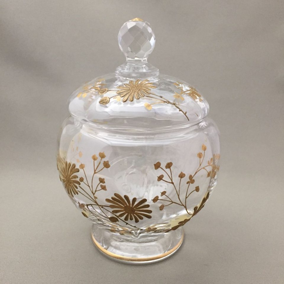 オールドバカラ「金彩 野菊文 ボンボニエール」《アンティックかとう》