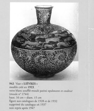 ルネ・ラリック「野うさぎ ”LIEVRES” 花瓶」《アンティックかとう》