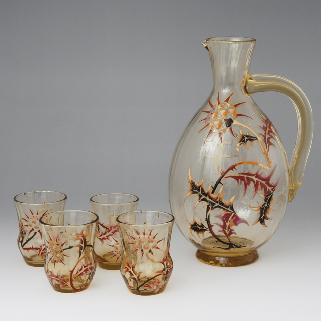 エミール・ガレ「薊にロレーヌ十字水差し」《アンティックかとう》