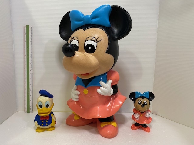 3体セット☆特大☆カウンター・店頭用☆三菱銀行☆ミニー☆ソフビ人形