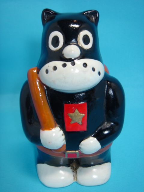 希少☆のらくろくん 二等兵 陶器製 人形 12．5cm 225g 当時物