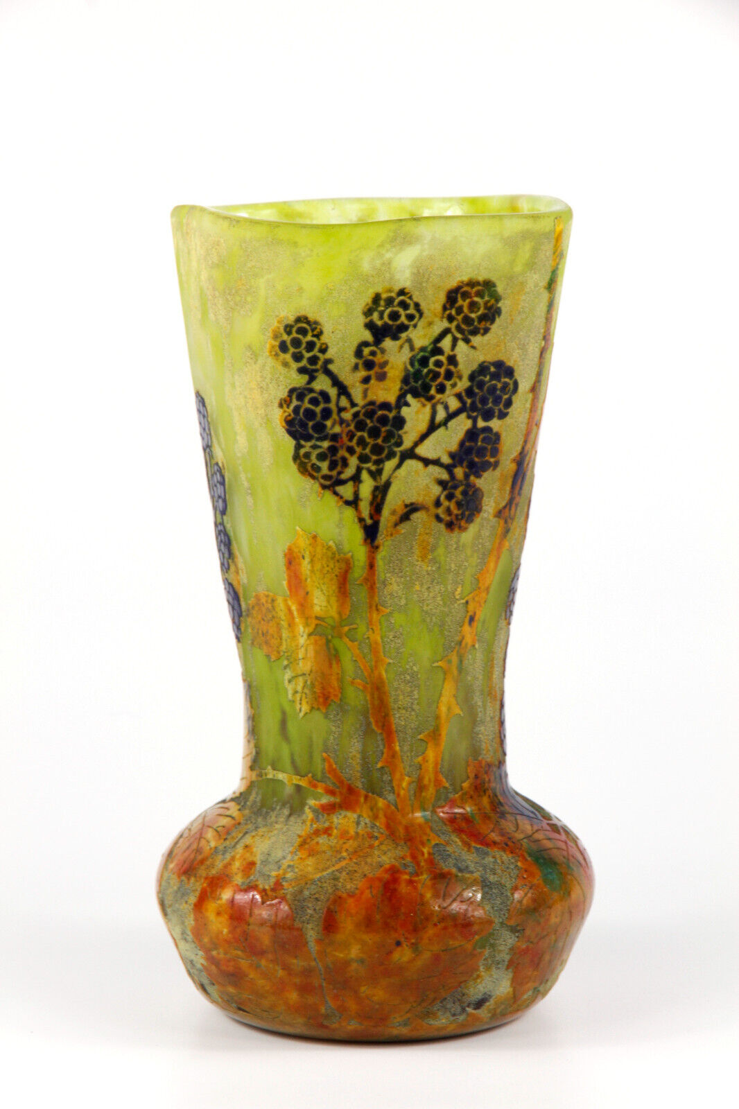 ドーム兄弟（ドームナンシー）ブラックベリーが描かれた花瓶 アール