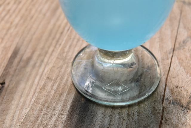 ガラス 棗型氷コップ なつめ型 ブルー KY 練りガラス - 生活骨董と古布