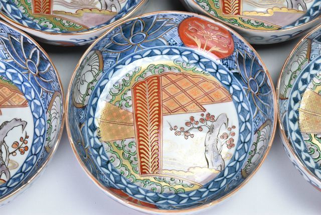 古伊万里 色絵 染錦 大膾皿 俊寛鉢 5客（内1客難あり） - 生活骨董と