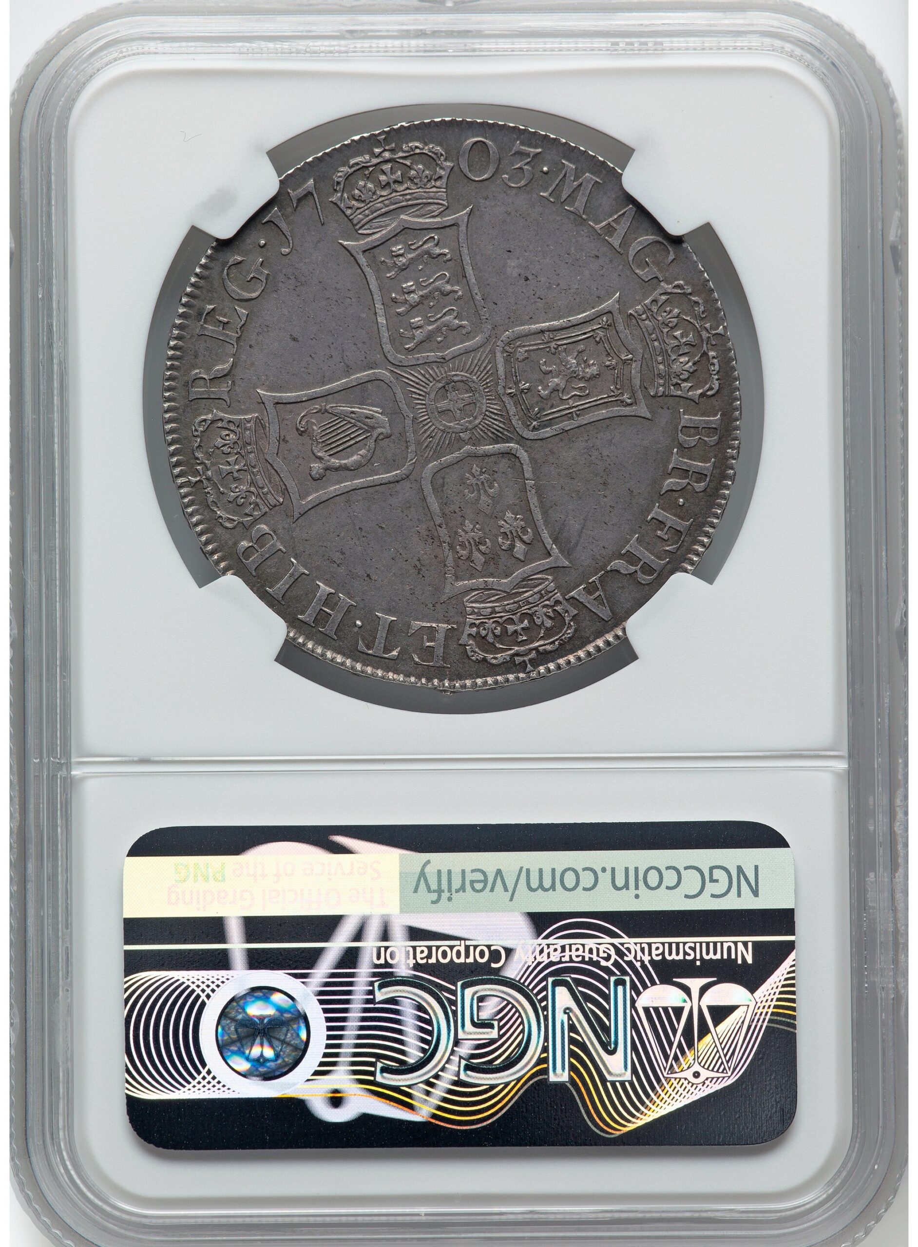 幻のVIGO】1703年アン女王VIGOクラウン銀貨【MS62】 | アンティーク