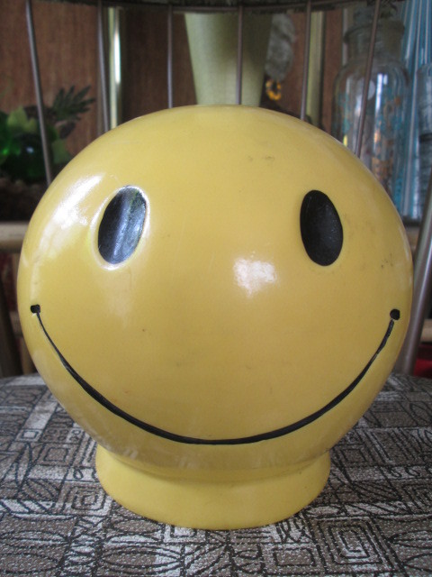 70's スマイル USAアンティーク貯金箱アメリカヴィンテージ/レトロ