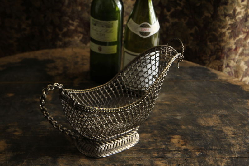 アンティークワイヤーワインバスケット ワインパニエ 銀線細工