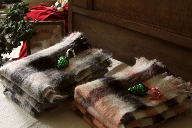 アンティークウールブランケット チェック柄 BRONTE TEEDS