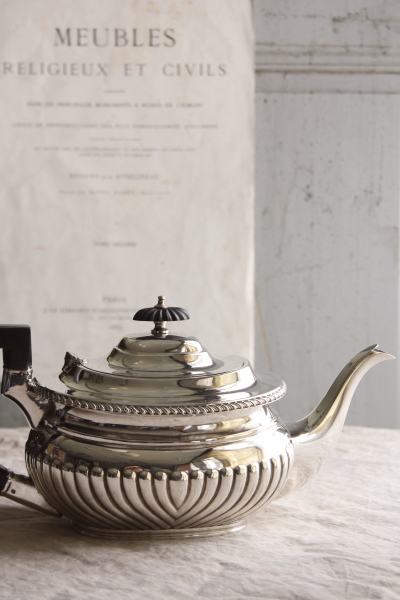 アンティークシルバーティーストレーナー 茶こし 受け皿 イギリス