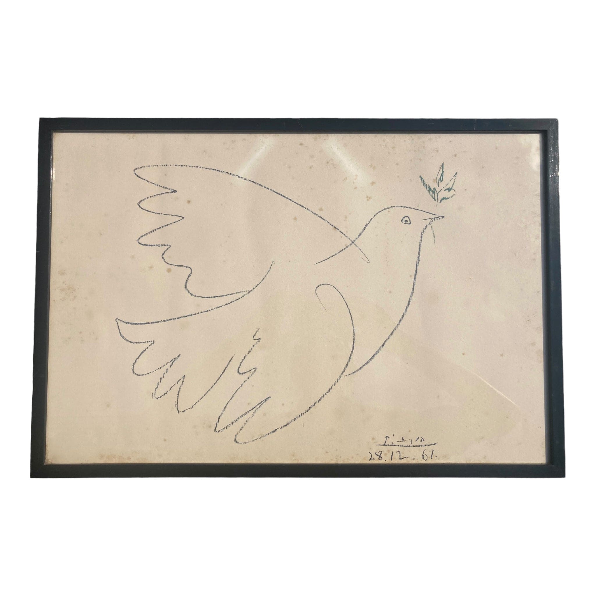 パブロ・ピカソ（による）古いリトグラフ「青い鳩」 – ANTIQUITES CHAUMONT