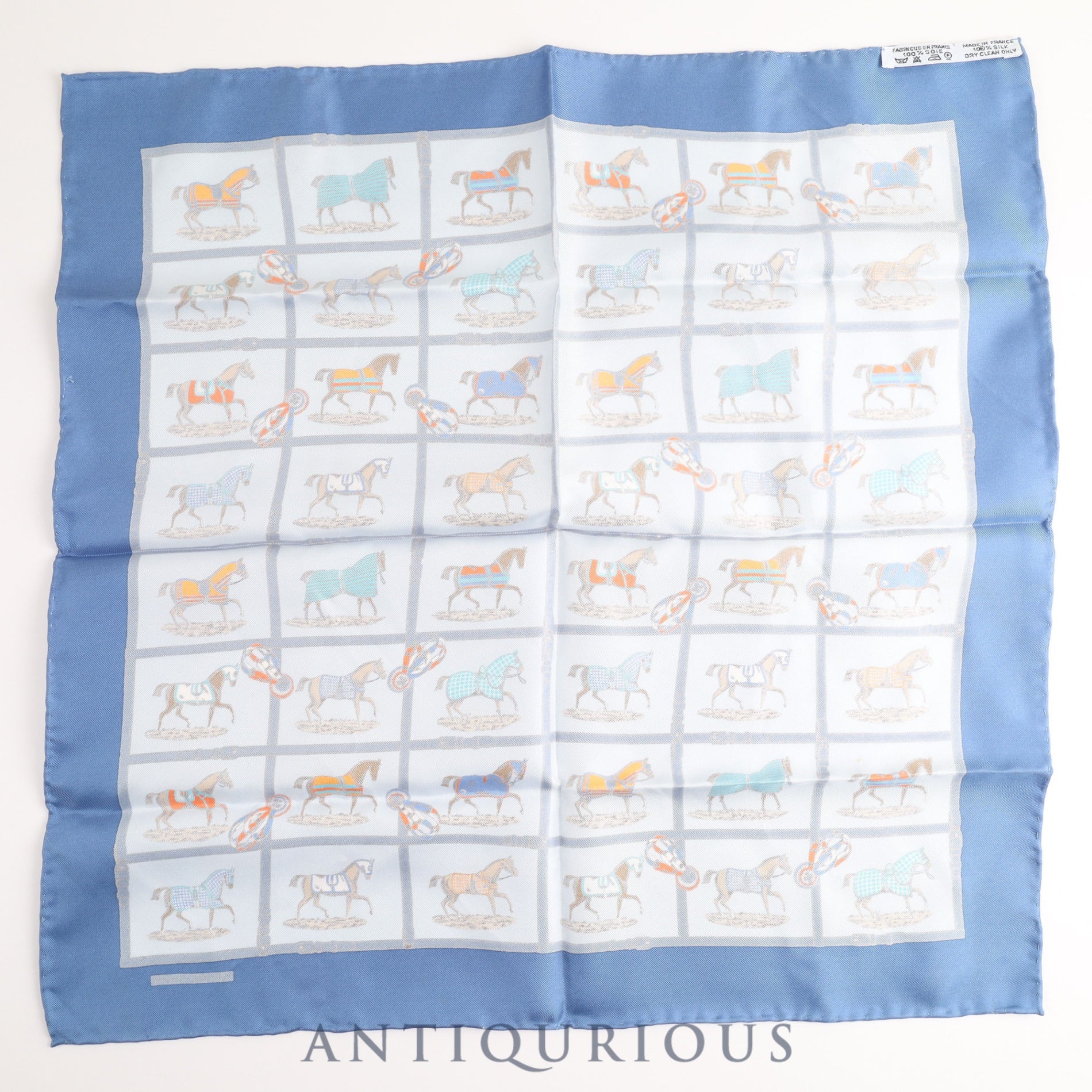 エルメス スカーフ カレ45 パドックにいる48頭の馬 SILK100% | 東京