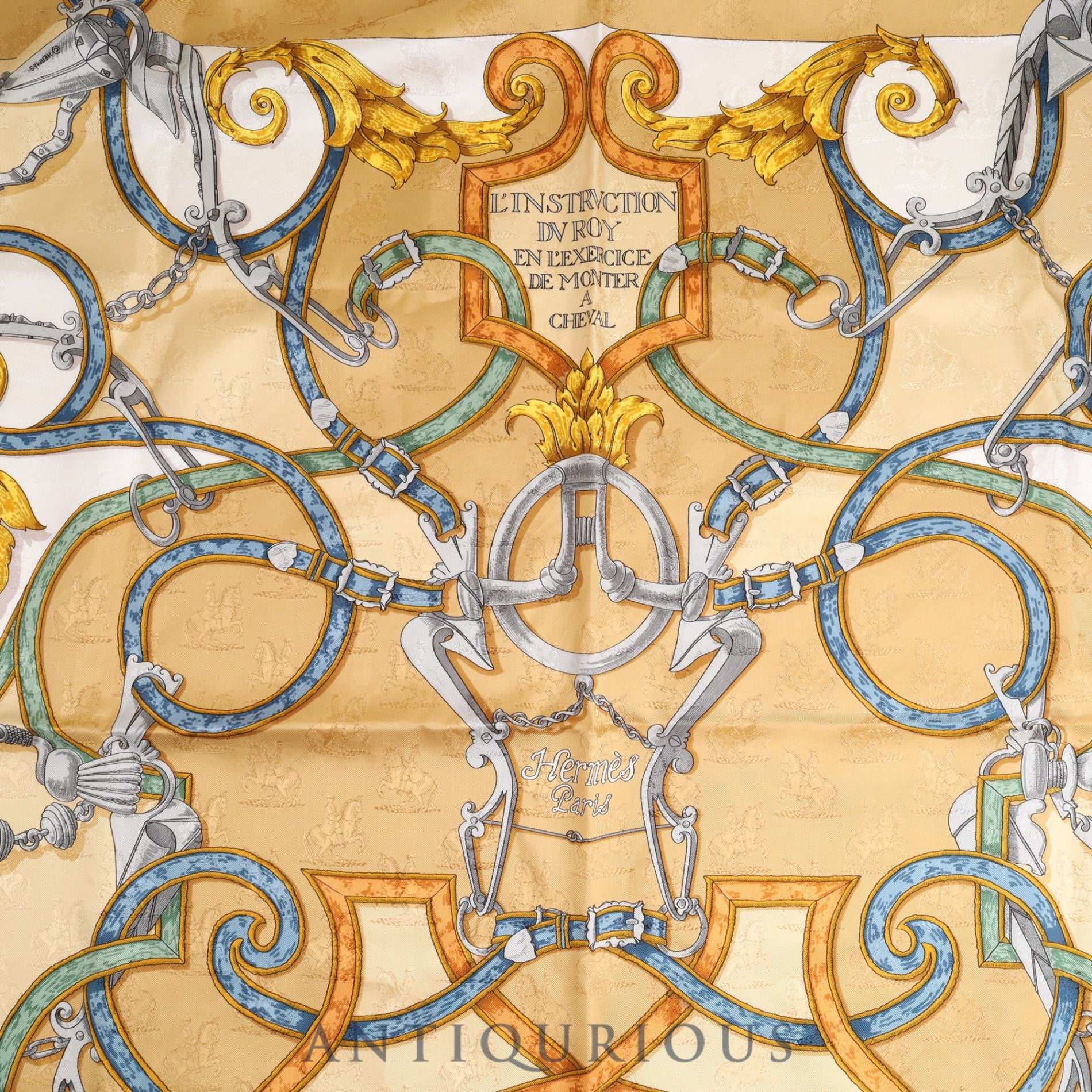 エルメス スカーフ カレ90 L'INSTRVCTION DV ROY 帝王学 SILK100％ 箱