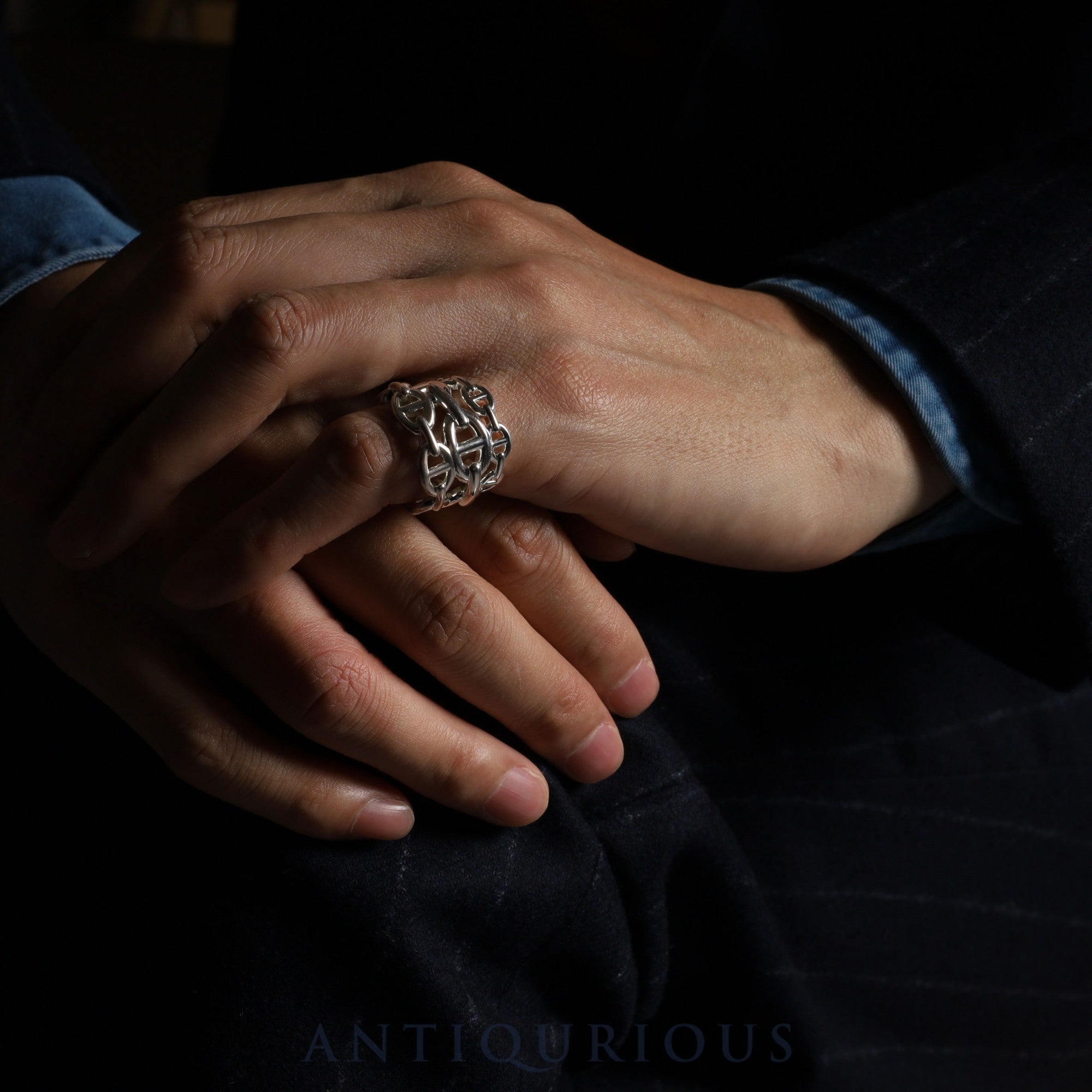 エルメス リング シェーヌダンクル アンシェネ SV925 #54 箱 保証書