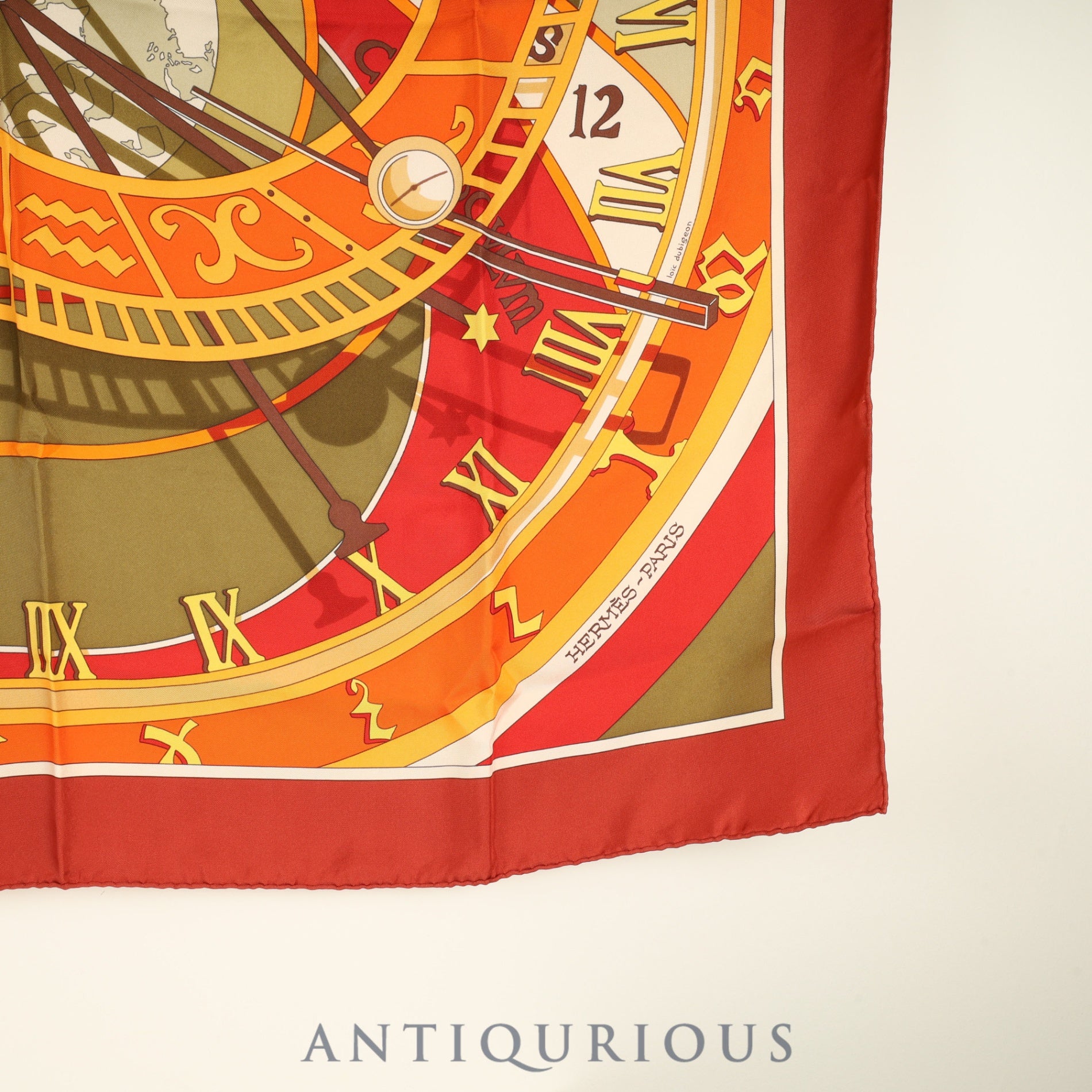 エルメス スカーフ カレ90 MECANIQUE DU TEMPS 時の仕掛け SILK100