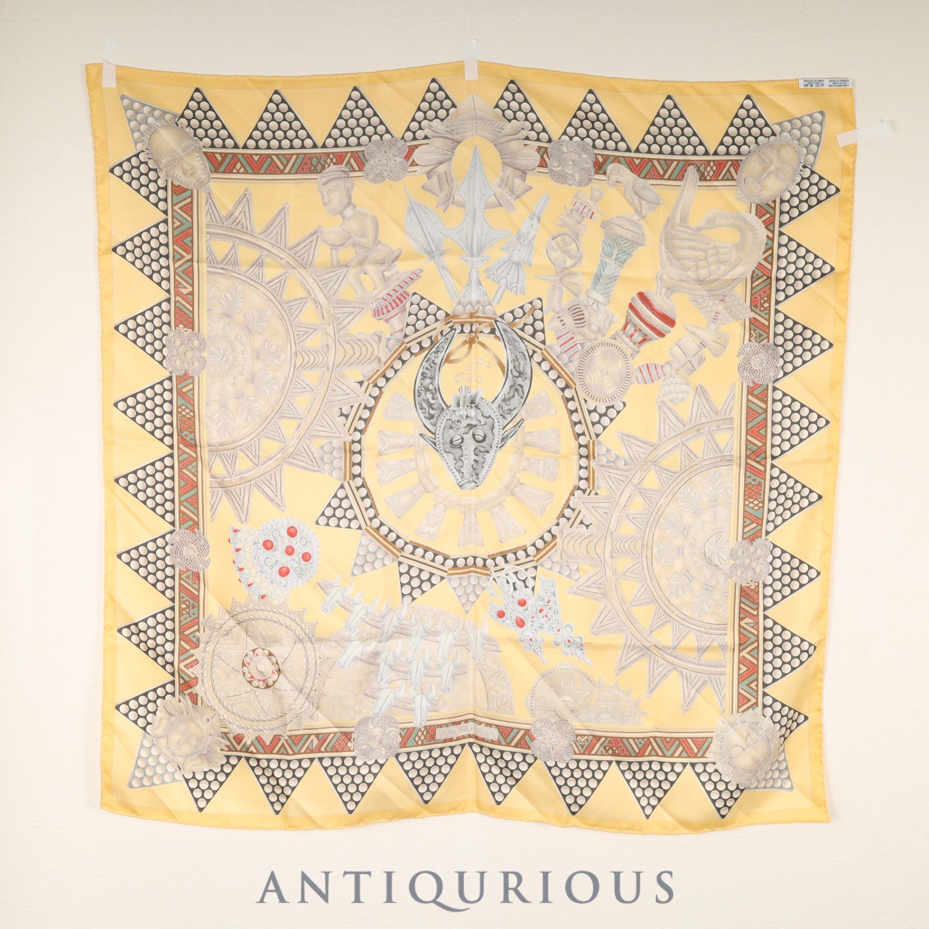 エルメス スカーフ カレ90 首長達の金 SILK100% | 東京銀座の