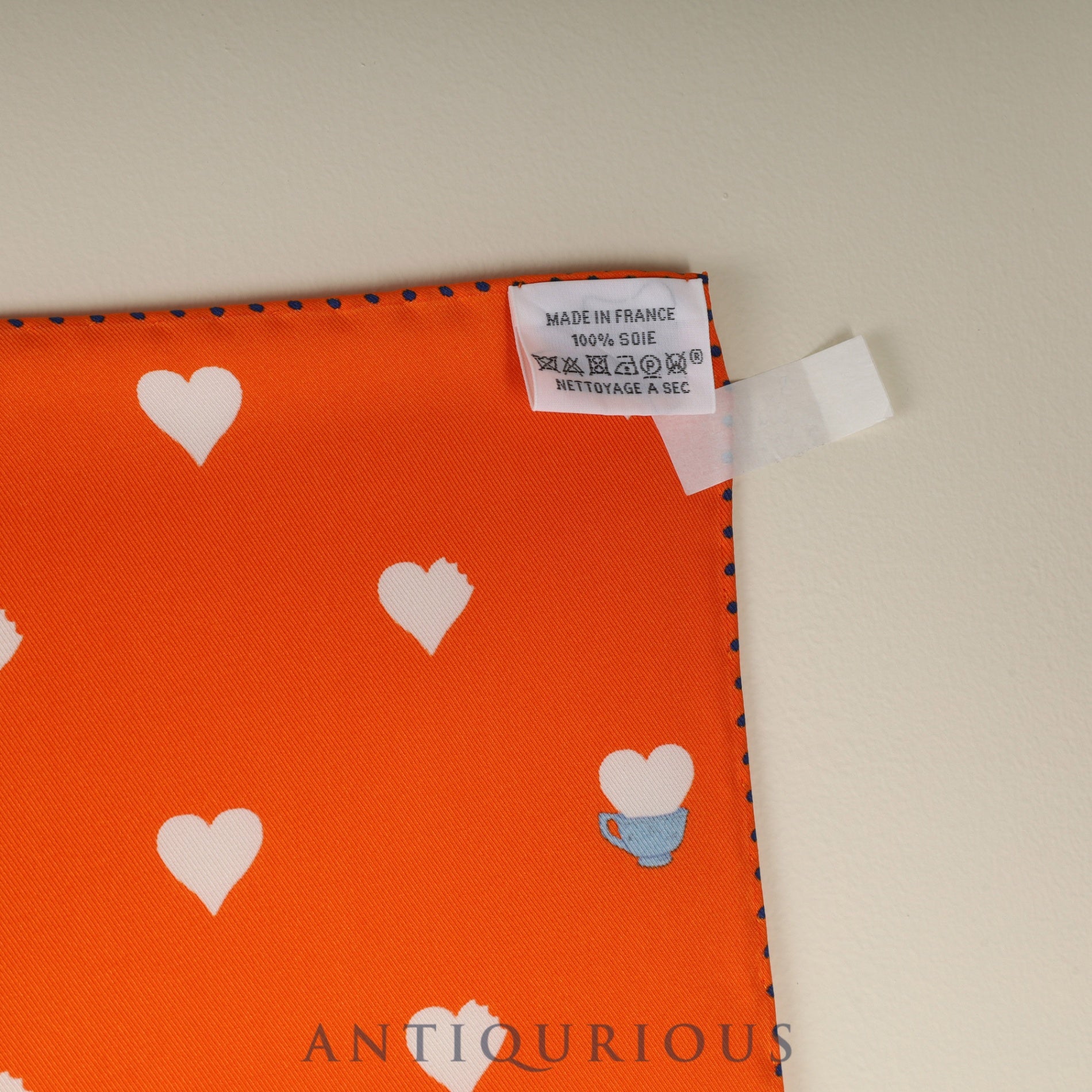 エルメス スカーフ カレ70 ティータイム オレンジ 箱 タグ SILK100