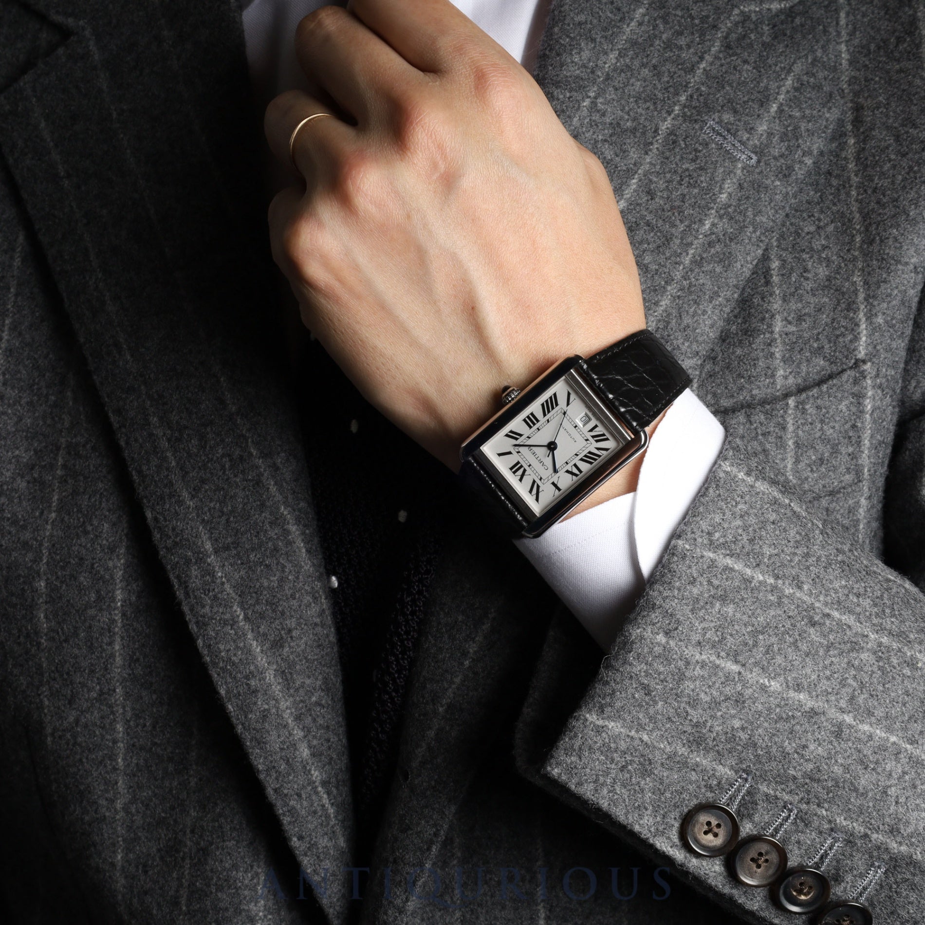 カルティエ タンクソロ XL W5200027 自動巻き SS 純正革ベルト 純正