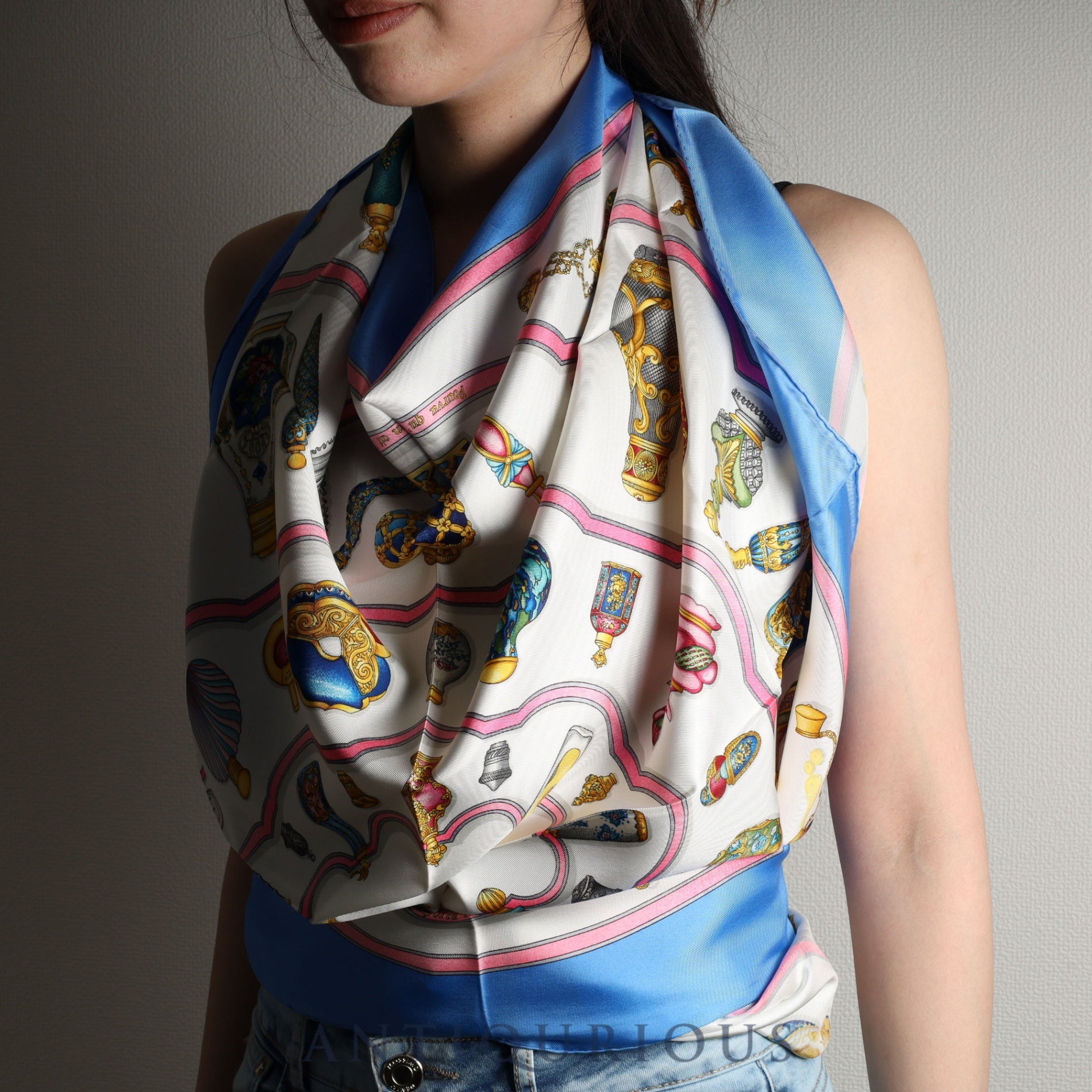 エルメス スカーフ カレ90 香水瓶 SILK100% | 東京銀座のヴィンテージ