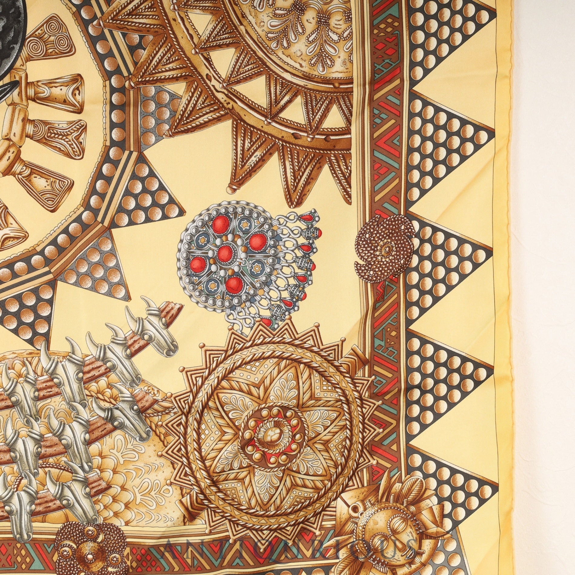 エルメス スカーフ カレ90 首長達の金 SILK100% | 東京銀座の