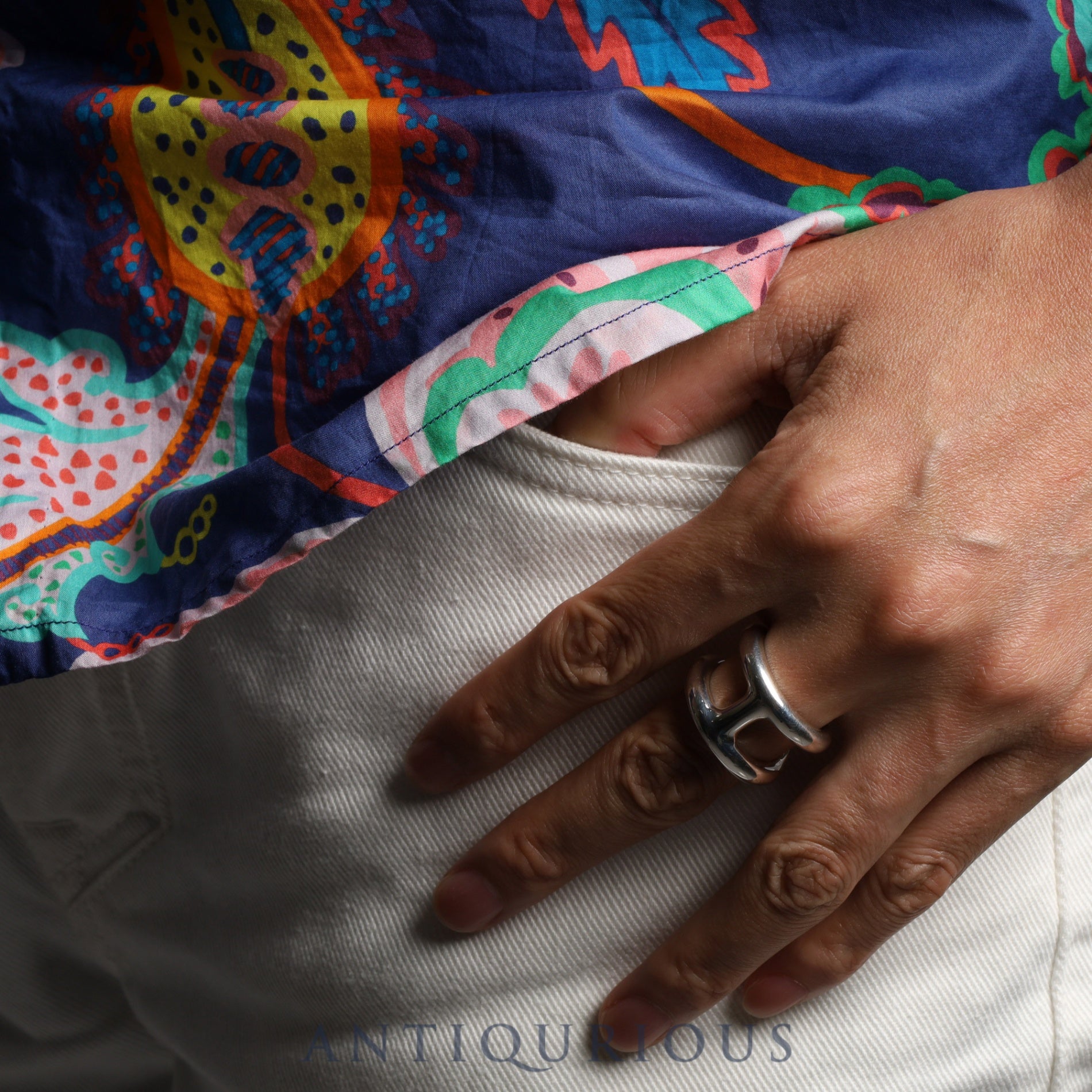 エルメス リング オスモズ GM スターリングシルバー #57 約17号 保証書