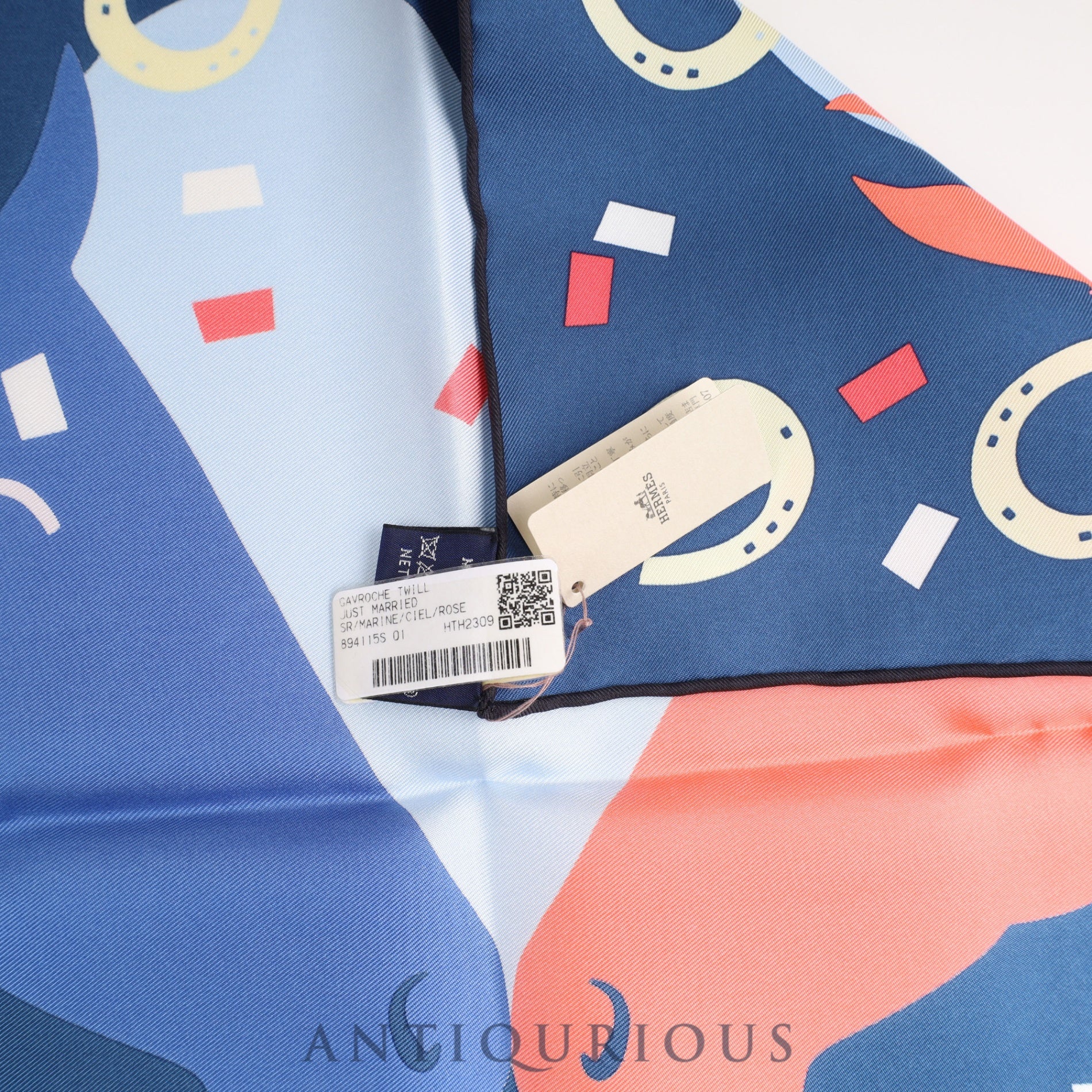 エルメス スカーフ カレ45 ガヴロッシュ ホースハート just married