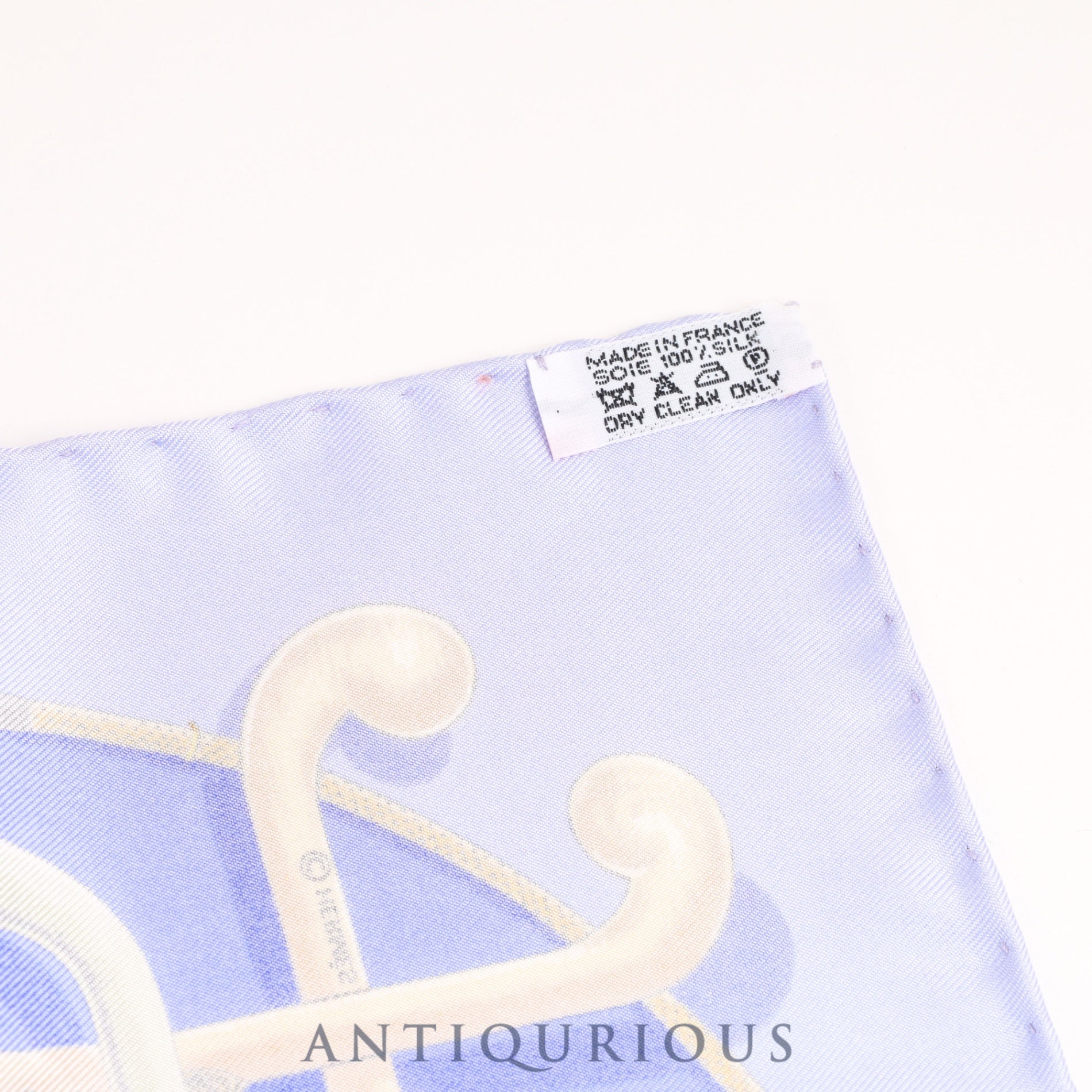 エルメス スカーフ カレ45 CANNES&POMMEAUX ステッキ柄 シルク100