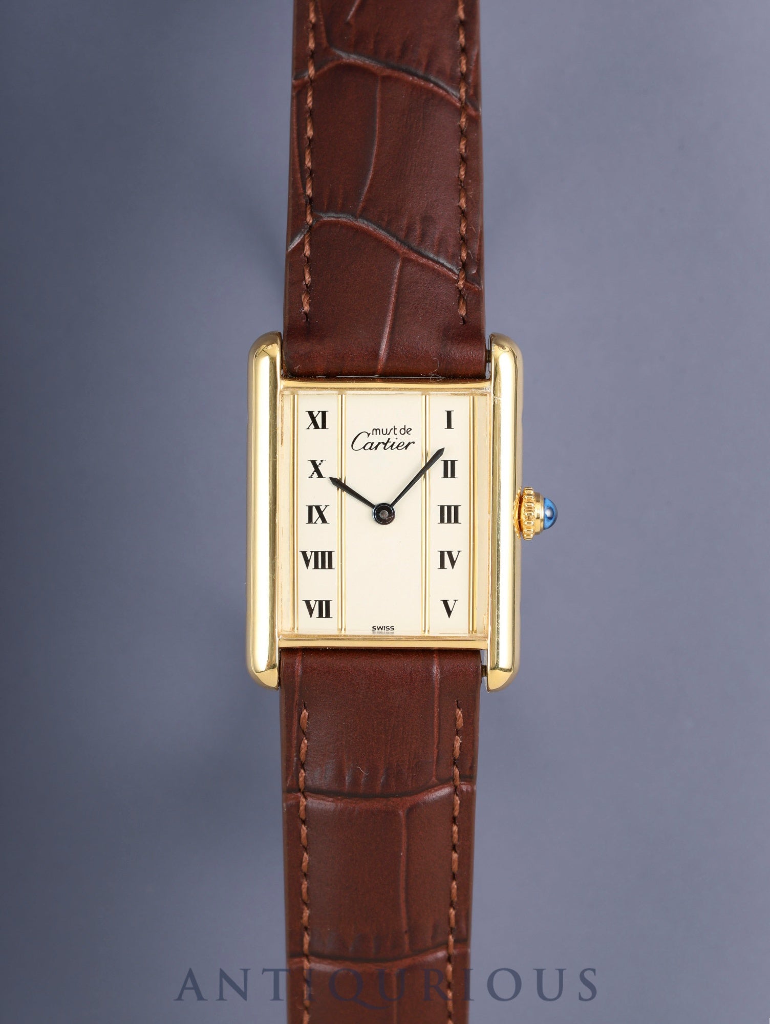 カルティエ マストタンク LM 590005 クォーツ Cal.90 SV925 革 純正D