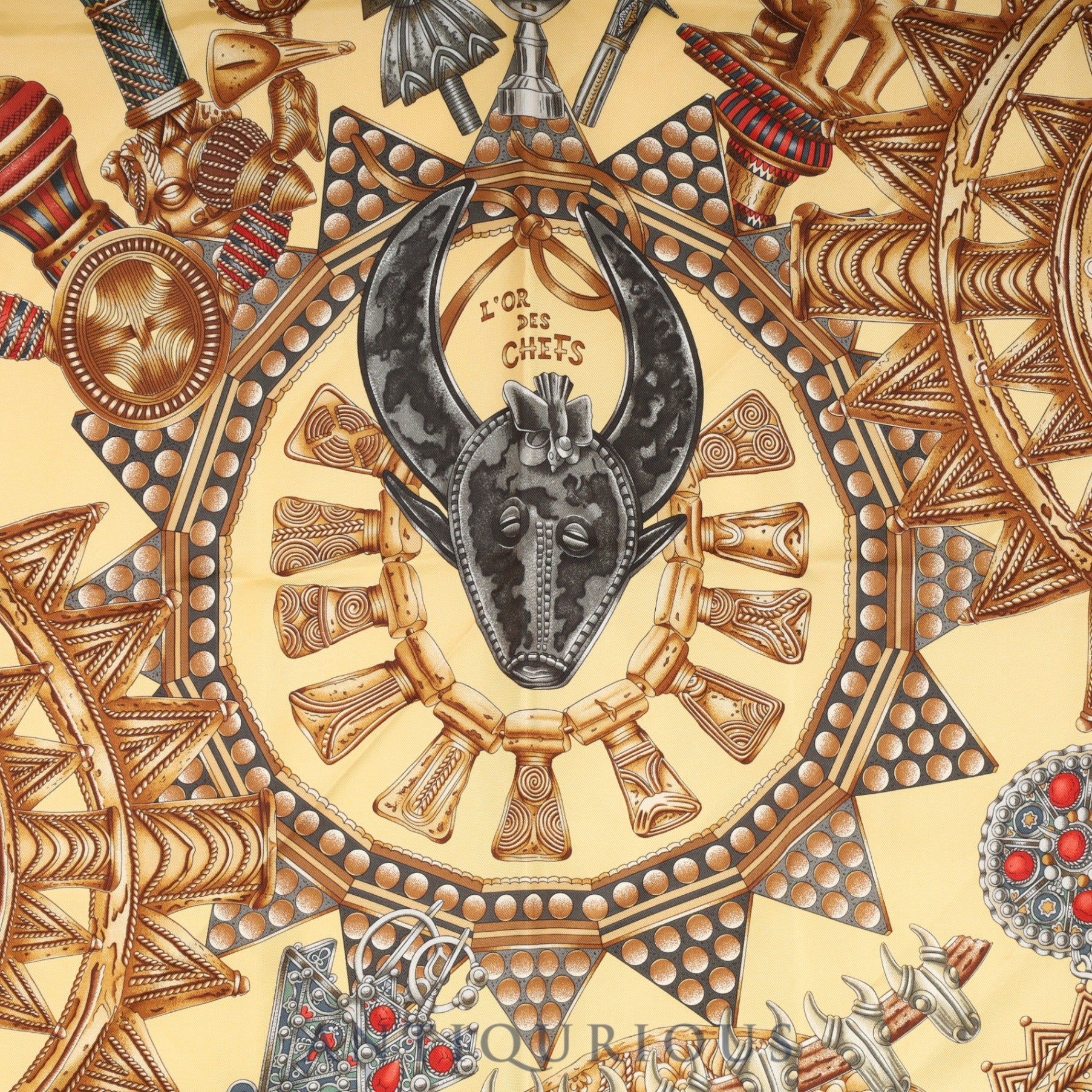 エルメス スカーフ カレ90 首長達の金 SILK100% | 東京銀座の