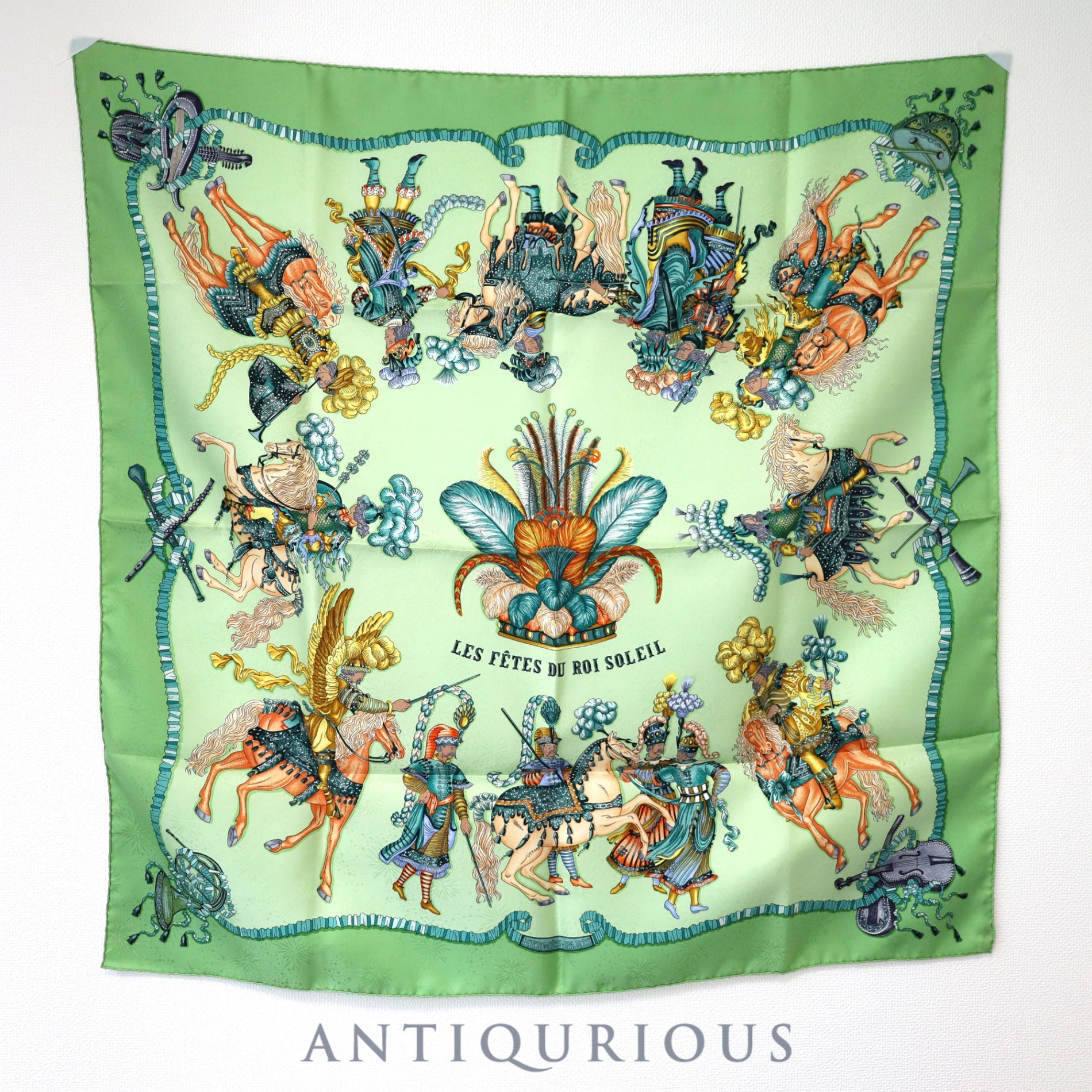 エルメス スカーフ カレ90 太陽王の祝典 SILK100% 箱 冊子 カード