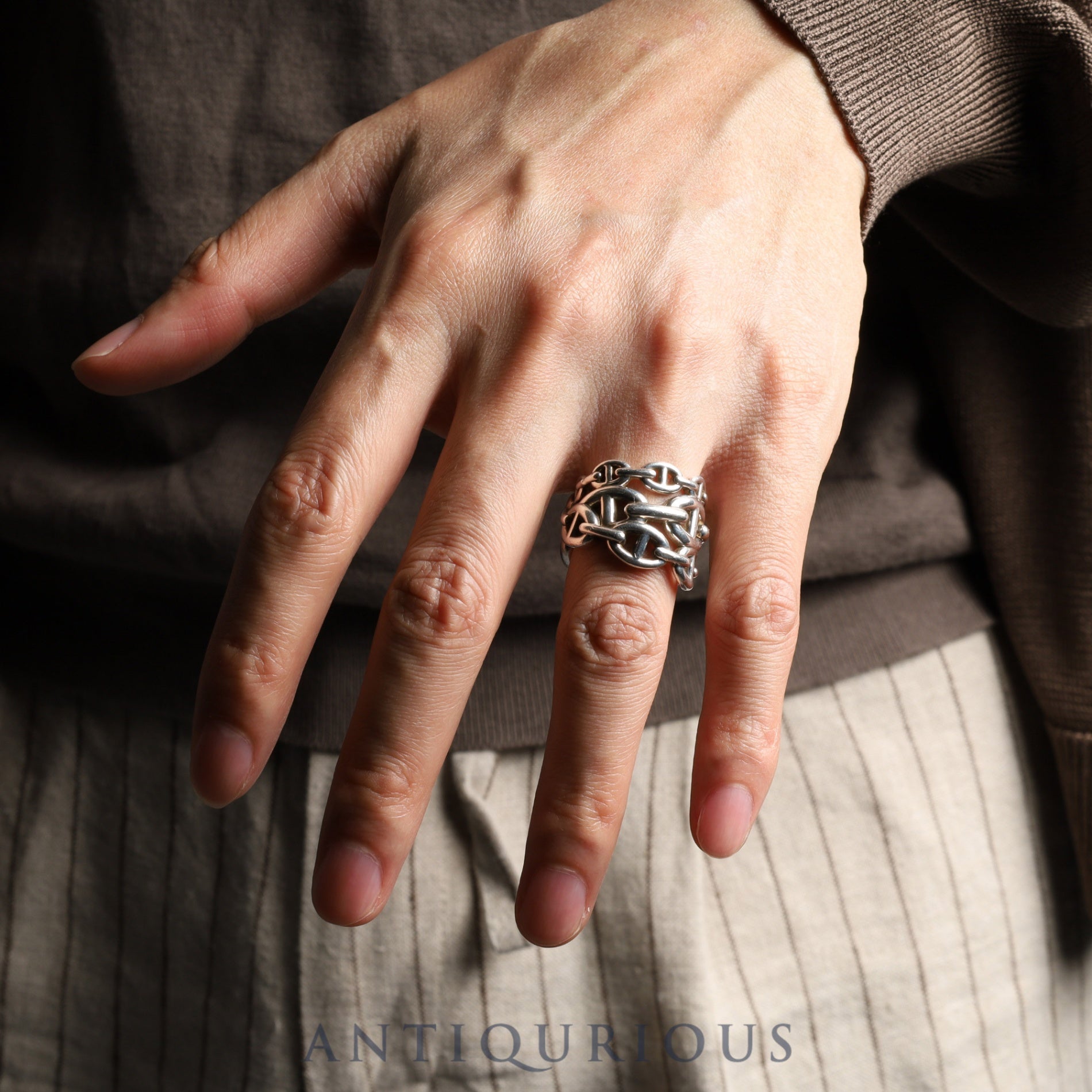 エルメス リング シェーヌダンクル アンシェネ GM スターリング