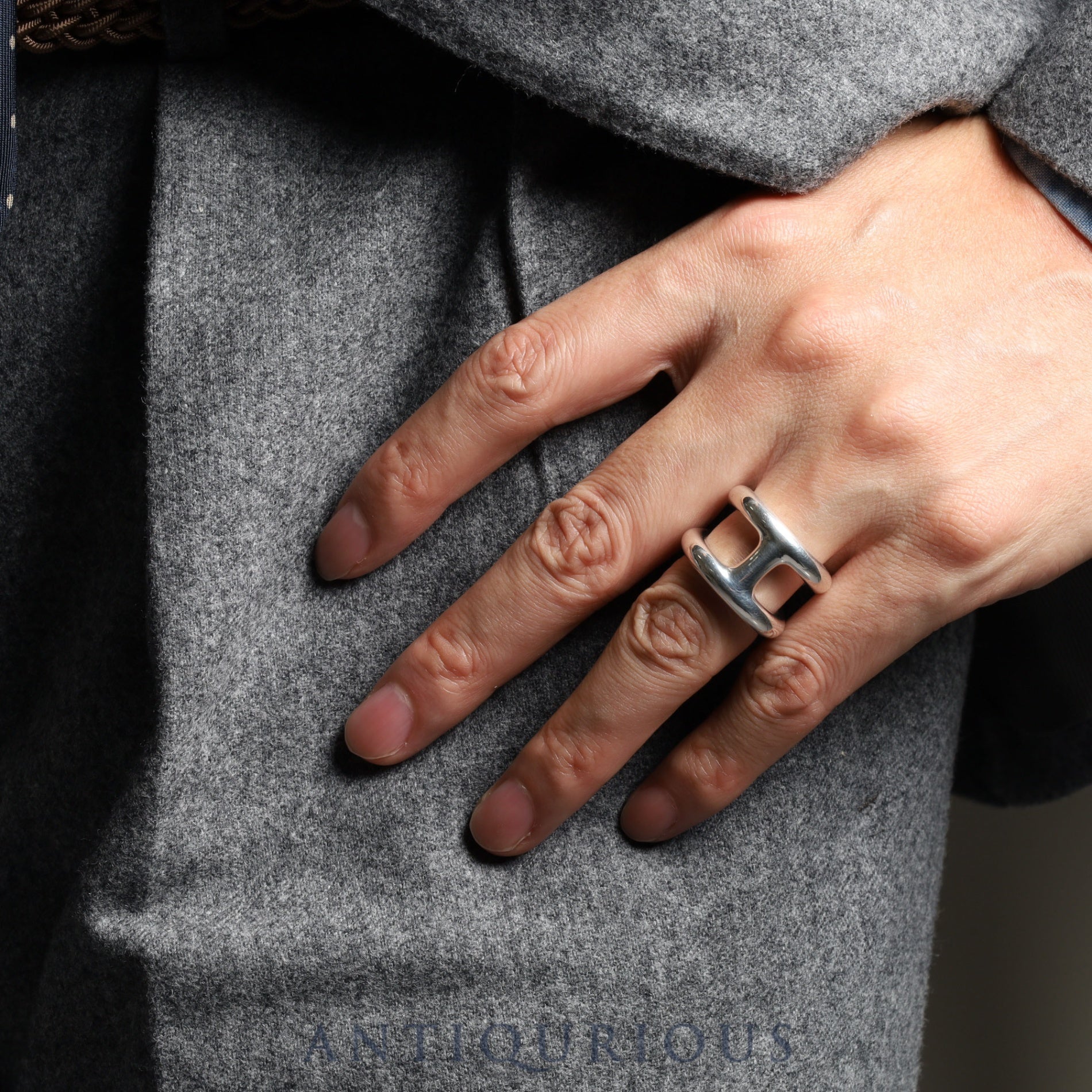 エルメス リング オスモズ GM SV925 #53 箱 保証書（2024年）24年刻