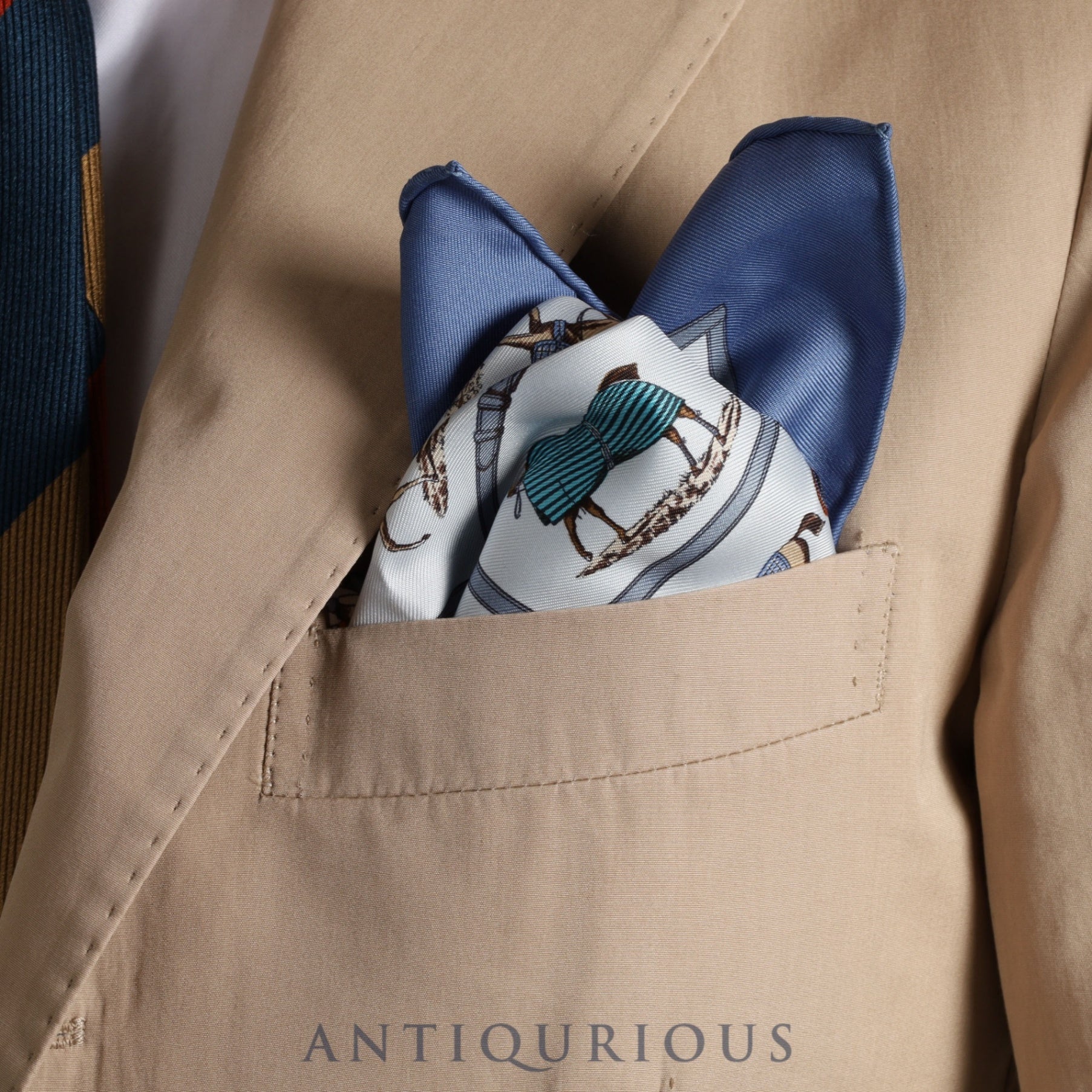 エルメス スカーフ カレ45 パドックにいる48頭の馬 SILK100% | 東京