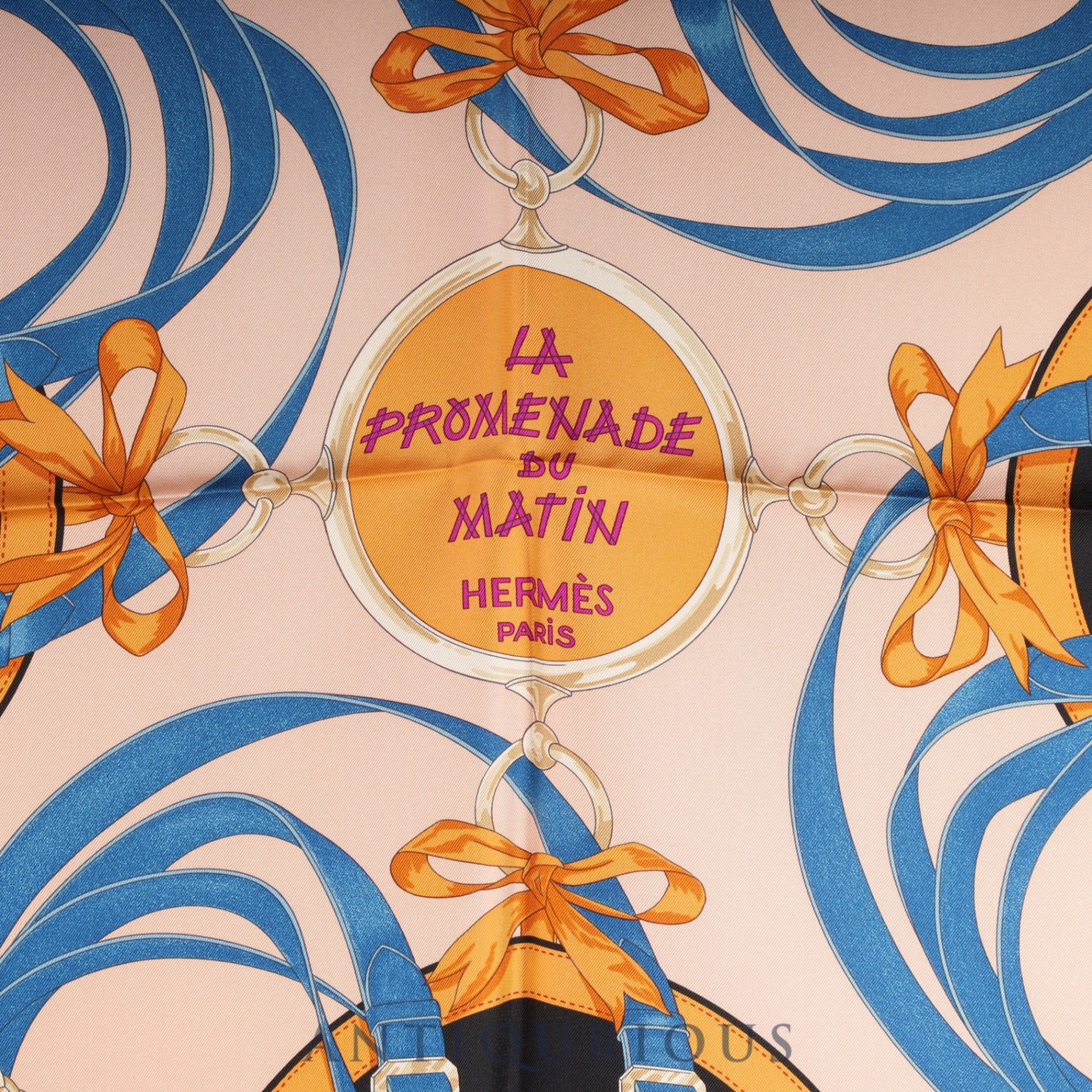 エルメス スカーフ カレ90 LA PROMENADE DU MATIN 朝の散歩 箱 SILK100