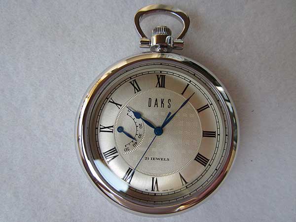 ダックス DAKS 115周年 限定115本 純銀製 21石 手巻き 裏スケ 懐中時計