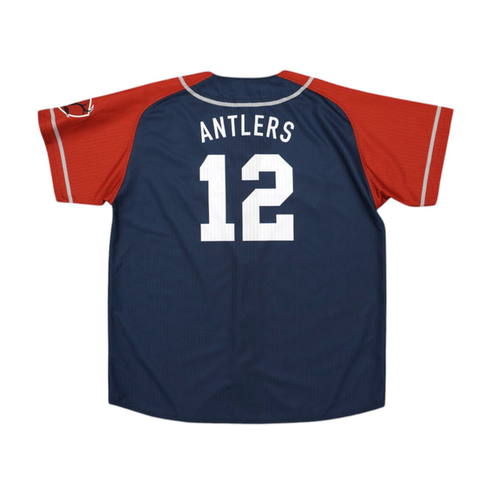 鹿島国立】ラグランベースボールシャツ（ネイビー×レッド）全8種