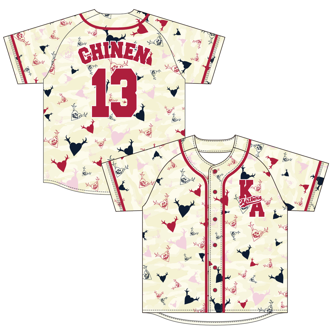 tsuno heart ベースボールシャツ（13知念） – 鹿島アントラーズFC