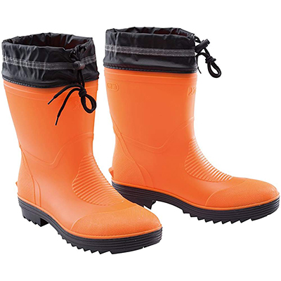 ジーベック ショート丈安全長靴 85763 オレンジ スチール先芯 - 安全靴