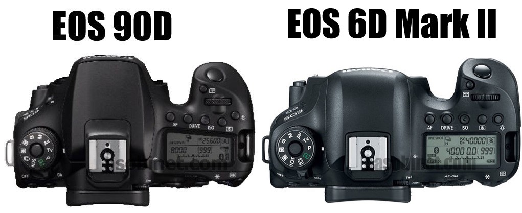 キヤノン「EOS 90D」と「EOS 6D Mark II」の外観・スペックの違い