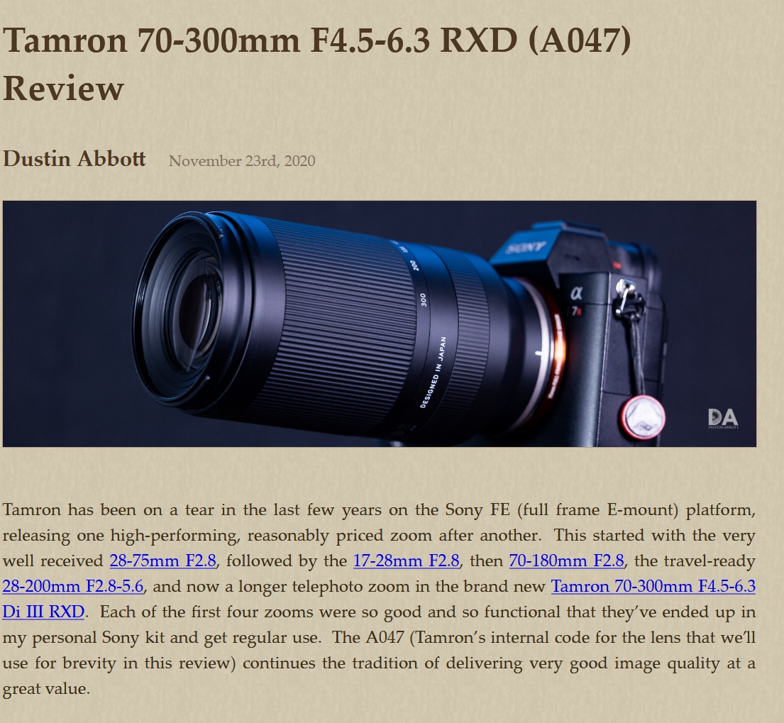タムロン「70-300mm F4.5-6.3 Di III RXD」は70mm四隅は甘いが全体的に