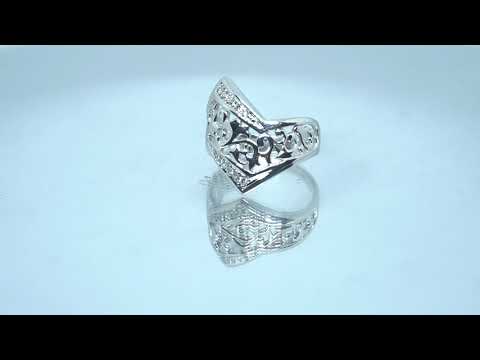 華やかな プラチナ透かし彫りリング | 芦屋Antico