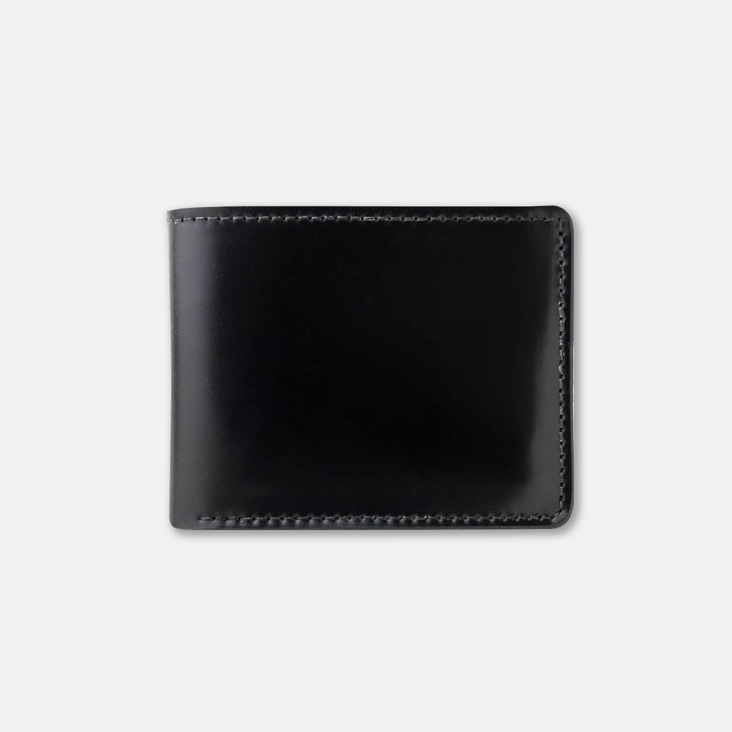 Men's Leather Wallet | Black Shell Cordovan with Full Grain
