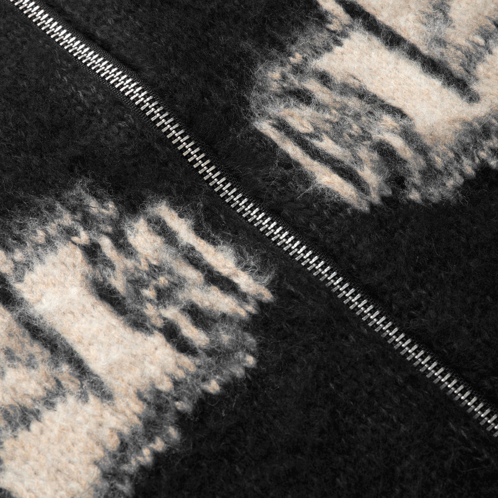 WRAPPED BANNED ZIP KNIT HOODIE - ASKYURSELF