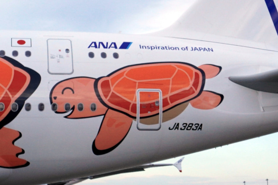 成田に3機揃った！ ANAのエアバス A380型機「FLYING HONU」3号機