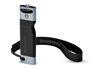マンフロット、スマホ撮影用片手持ちグリップ。マイク/ライト装着も