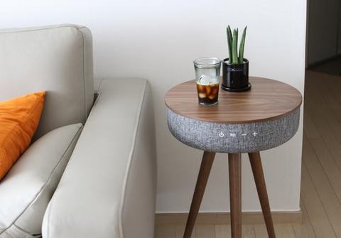 360度Bluetoothスピーカー内蔵のサイドテーブル。スマホ充電も - AV Watch