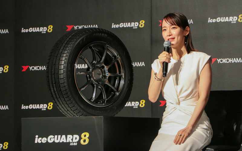 女優の吉岡里帆さんが横浜ゴムの新スタッドレスタイヤ「アイスガード8
