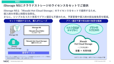 NEC、iStorage NSとWasabiのクラウドストレージを連携させたファイル