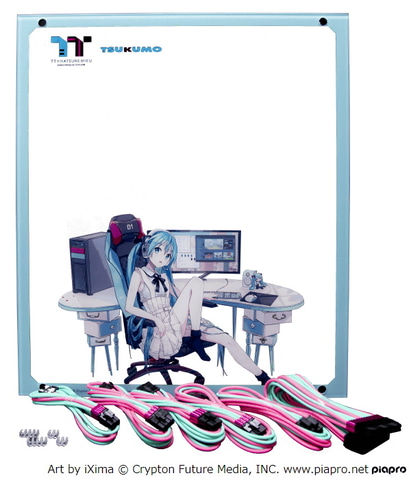 TSUKUMO、初音ミク仕様のPCケース用アクリルサイドパネル・カスタム