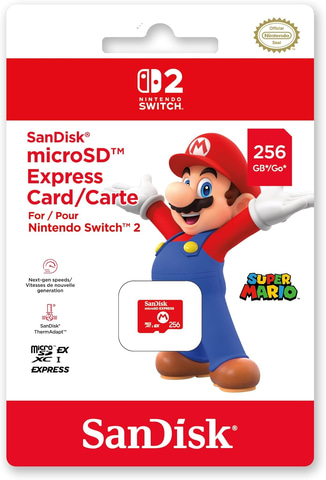 AmazonにてSwitch2対応のSanDisk製「microSD Express Card 256GB」が
