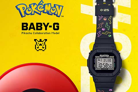 ピカチュウとBABY-Gがコラボ。'90年代テイストでピカチュウが浮かび